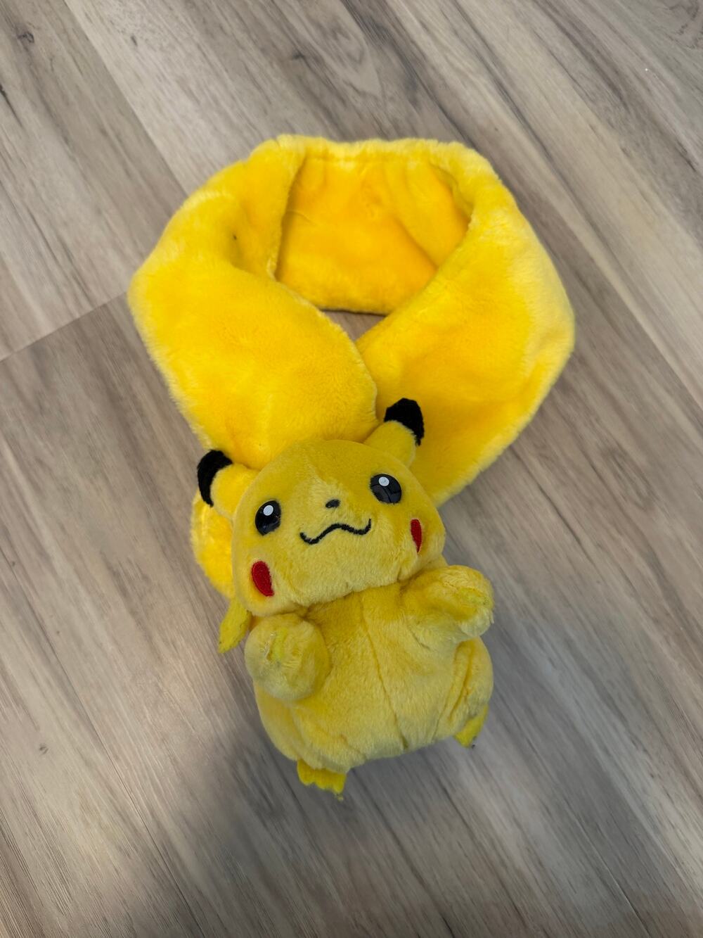 Pikachu Fat Pokemon Scarf Fuzzy Plush 6" Stuffed Toy Doll Japan Tomy